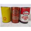 Image 3 : (5) Assorted Oil/Transmission Tins-Esso, Co-op and Shell (all are empty)