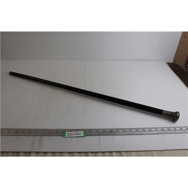 Antique Walking Stick with Engraved Silver Top