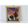 Image 2 : (2) Reverse Painted Convex Glass Pictures (western themed)
