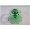 Image 6 : (2) Blue Mountain Pottery Candle Holders - Green Glass Candle Holder (chipped)