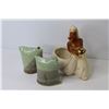 Image 7 : Signed Studio Pottery Salt & Pepper Shakers - Vintage Harem Girl Planter Vase