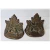 Image 2 : Symbols of Canada - Maple Leaf & Beaver - Brass Book Ends