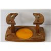 Image 2 : Vintage Walnut Pipe Rack & Glass Humidor