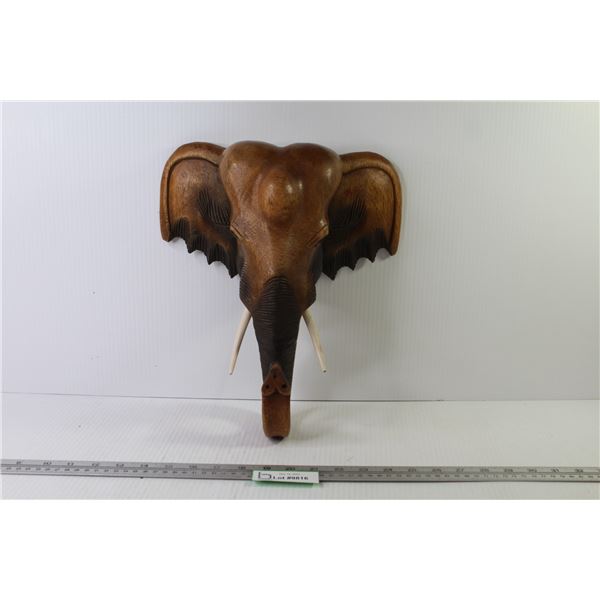 13" Carved Wooden Elephant - Hanging