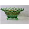 Image 2 : Northwood Wild Rose Carnival Glass Bowl Green