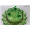 Image 3 : Northwood Wild Rose Carnival Glass Bowl Green