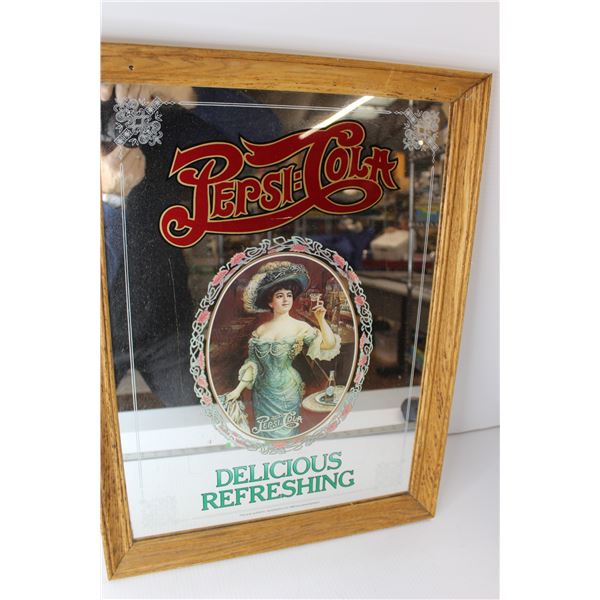 Framed Pepsi Cola Advertising Mirror - Bodnarus Auctioneering