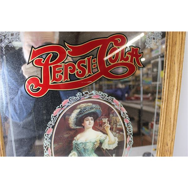Framed Pepsi Cola Advertising Mirror - Bodnarus Auctioneering