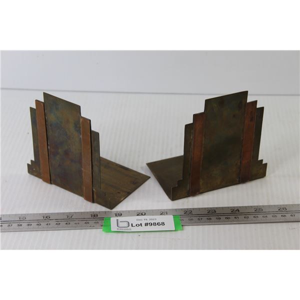 Brass & Copper Bookends