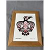 Image 2 : "Tribal" by Pearlite, Van. BC Totem.(Approx. 9" H) , Framed Haida Ravan Tile By Clarence Mills & Pla