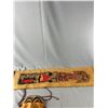 Image 3 : Vintage Aboriginal Lot - Beaver And Eagle Hand Print Scroll On Burlap (Approx. 37" L) & Cedar Hand C