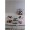 Image 1 : Assorted Small Figurines (Most are Sealed) - Flocked Bears, Flocked Dinos, Sleeping Girls, Sleeping 