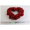 Image 1 : Heart Faux Rose Wreath - ~14" x 14"