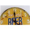 Image 2 : Beer Bottlecap Clock "Ice Cold Beer Served Here" - Untested