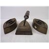 Image 2 : Antique Solid Flat Iron and Vintage Sad Iron