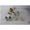 Image 3 : Carnival Glass Vase, Heavy Glass Goblets, Creamers, Salt & Pepper Shakers, Small Glass Bottles, Glas