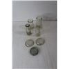 Image 4 : Carnival Glass Vase, Heavy Glass Goblets, Creamers, Salt & Pepper Shakers, Small Glass Bottles, Glas