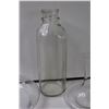 Image 4 : (2) Glass Red Wine Decanters (8" & 6") + Glass Milk Bottle