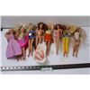 Image 1 : (8) Variety of Barbies Lot w/Seat & Shoes
