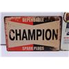 Image 3 : (2) Tin Signs: Champion Spark Plugs, Esso (12" x 8")