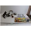 Image 1 : Carpenter's Brace, Saw Vise, (2) Out of Service Signs, (3) Popular Mechanics Magazines