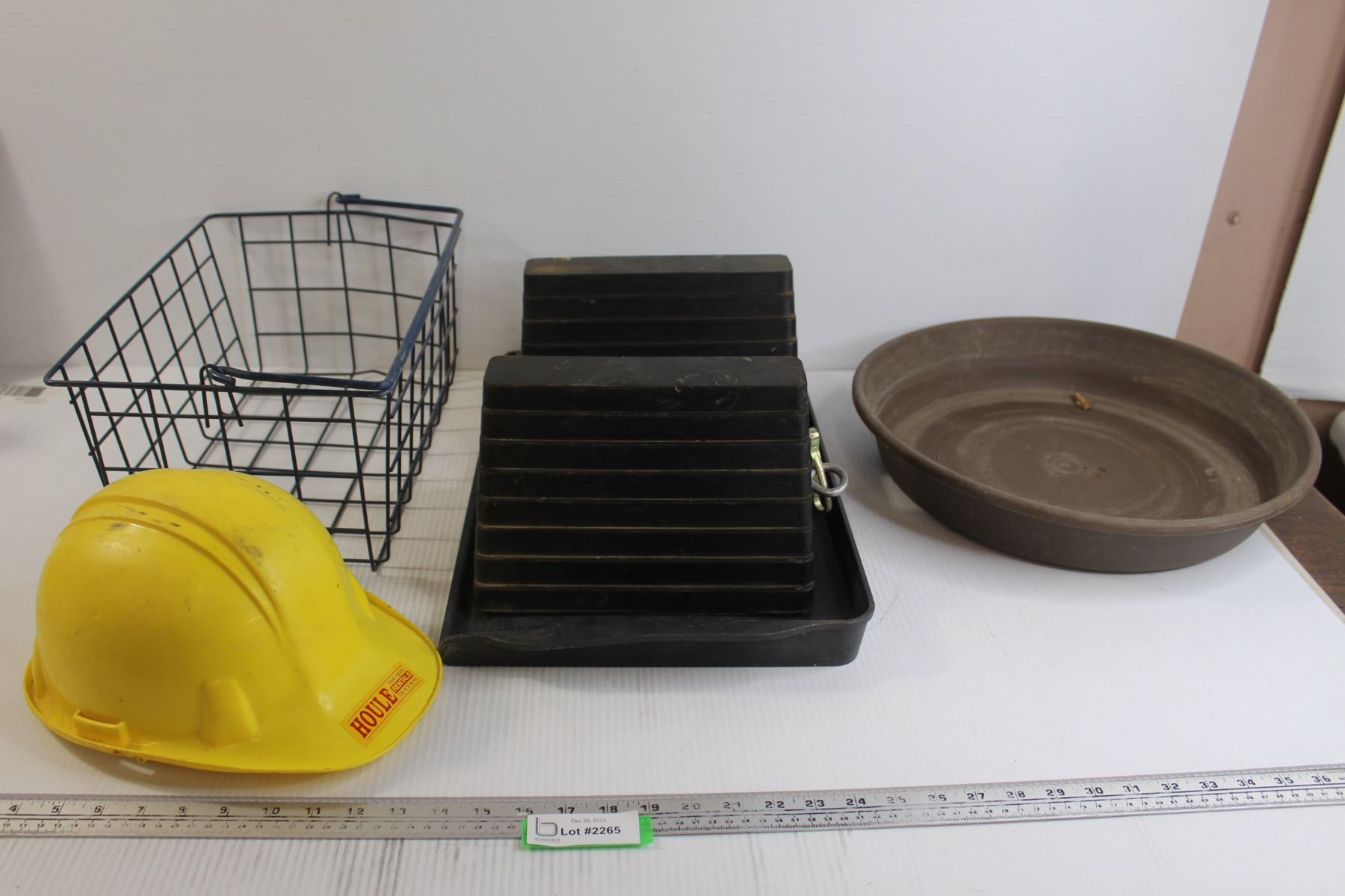 Wheel Chalks, Basket, Planter Base, Hard Hat - Bodnarus Auctioneering