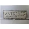 Image 1 : Vintage Antiques Bought & Sold Sign (9" x 25")