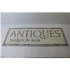 Image 3 : Vintage Antiques Bought & Sold Sign (9" x 25")