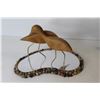 Image 5 : Loonie Coin Bank, Wood & Metal Loon, Two Birds In Pond Ornament