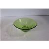 Image 7 : Pair of Amber Glass Candle Holders, Green Glass Dish, (2) Amber Glass Candy Dishes