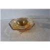 Image 6 : Anniversary Tea Cup & Saucer, Cream & Sugar, (2) Sets Salt & Pepper, Footed Carnival Glass Bowl