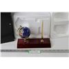 Image 1 : Table Top Gemstone Globe Pen Holder (in box)