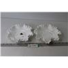 Image 1 : (2) Fenton Milk Glass Hobnail Crimped Bowls