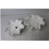 Image 7 : (2) Fenton Milk Glass Hobnail Crimped Bowls