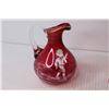 Image 2 : (3) Pieces of Vintage Mary Gregory Cranberry Glass