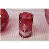 Image 3 : (3) Pieces of Vintage Mary Gregory Cranberry Glass