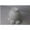 Image 4 : (2) Vintage Milk Glass Hobnail Fluted Ruffled Vases