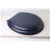 Image 1 : Interesting Blue Vinyl Padded Toilet Seat (unused)