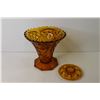 Image 2 : Vintage Large Amber Glass Vase - w/Glass Frog