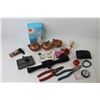 Image 10 : Compass - Pliers - Clay Dishes - Dyson Battery - Led Blue Light Facial Brush (NIB) - Misc. Items