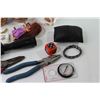 Image 9 : Compass - Pliers - Clay Dishes - Dyson Battery - Led Blue Light Facial Brush (NIB) - Misc. Items