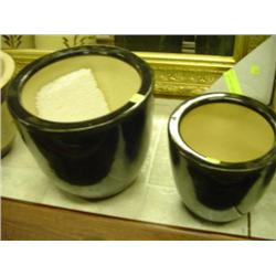 CERAMIC PLANT POTS   2 PIECE