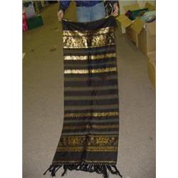 BLACK SHAWL WITH GOLD EMBROIDERY