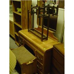 WATERFALL VANITY W/ MIRROR AND STOOL