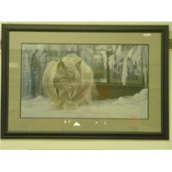 FRAMED PRINT  "DOZING LYNX"