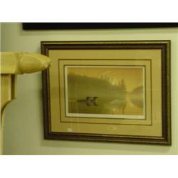 FRAMED LIMITED EDITION PRINT "LOON WATCHING"