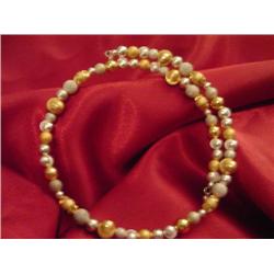 ILLUSTRA STERLING TWO-TONE BEADED COIL NECKLACE