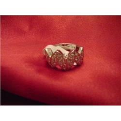 WHITE ZIRCON RING--STERLING SILVER