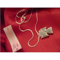 ZIRCON STERLING SILVER CROSS NECKLACE