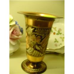 SMALL ENGRAVED COPPER VASE
